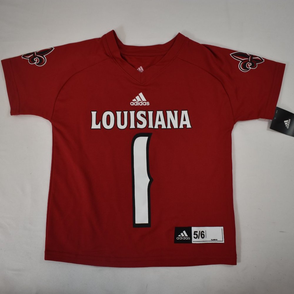 adidas Little Boys Louisiana Lafayette Ragin' Cajuns Football Jersey New 5-6